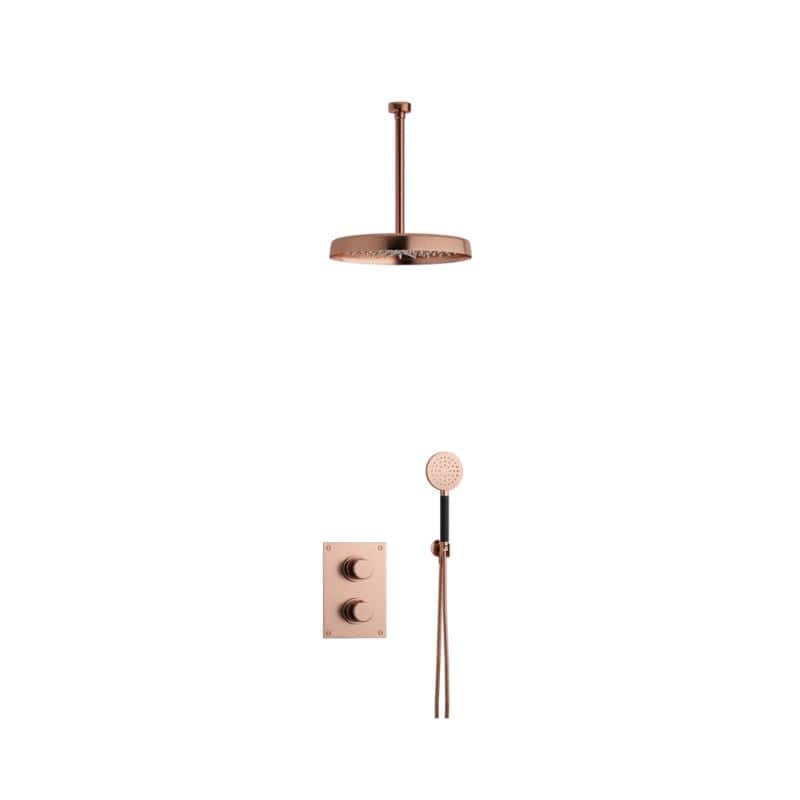 Tapwell ARM7268 Takdusj Innbygging - Takmontert Oksiderende kobber / 300mm / Ø300mm Tapwell Dusjsett TA-9428077