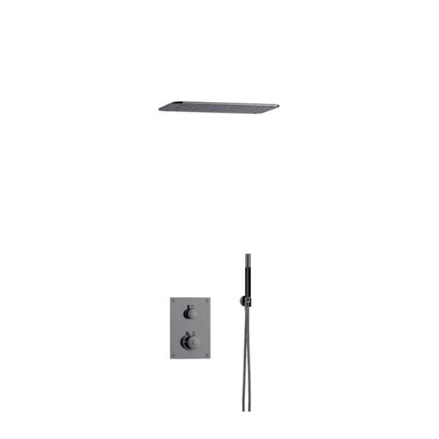 Tapwell BOX7268 ED2 Innfelt Takdusj Innbygging Black chrome / 370x250mm Tapwell Blandebatteri innbygging TA-9425569