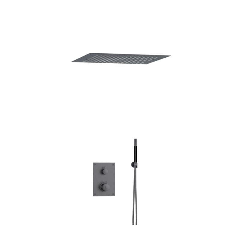 Tapwell BOX7268 ED2 Innfelt Takdusj Innbygging Brushed black chrome / 500x500mm Tapwell Blandebatteri innbygging TA-9425207