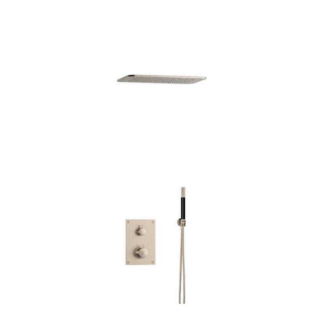 Tapwell BOX7268 ED2 Innfelt Takdusj Innbygging Brushed nickel / 370x250mm Tapwell Blandebatteri innbygging TA-9425572