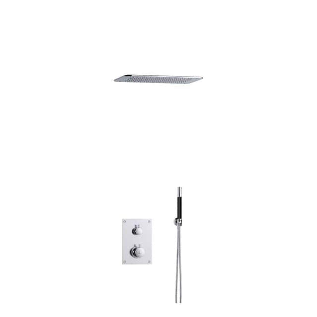 Tapwell BOX7268 ED2 Innfelt Takdusj Innbygging Krom / 370x250mm Tapwell Blandebatteri innbygging TA-9425561