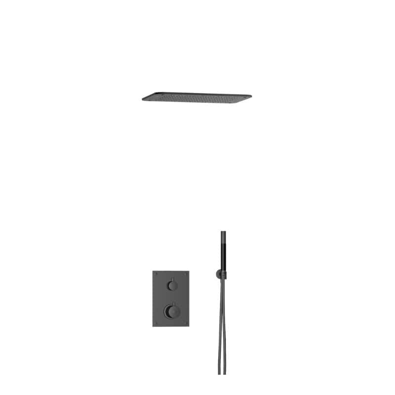Tapwell BOX7268 ED2 Innfelt Takdusj Innbygging Svart matt / 370x250mm Tapwell Blandebatteri innbygging TA-9425563