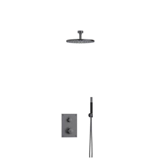 Tapwell BOX7268 Takdusj Innbygging - Takmontert Brushed black chrome / 85mm / Ø250mm Tapwell Blandebatteri innbygging TA-9425008