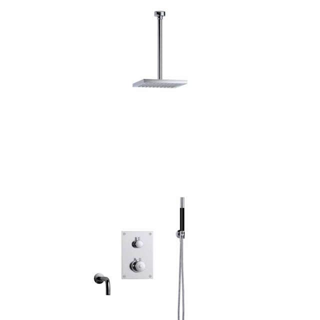 Tapwell BOX7368 Takdusj Innbygging Takmontert Krom / 300mm / 200x200mm Tapwell Dusjsett TA-9425061