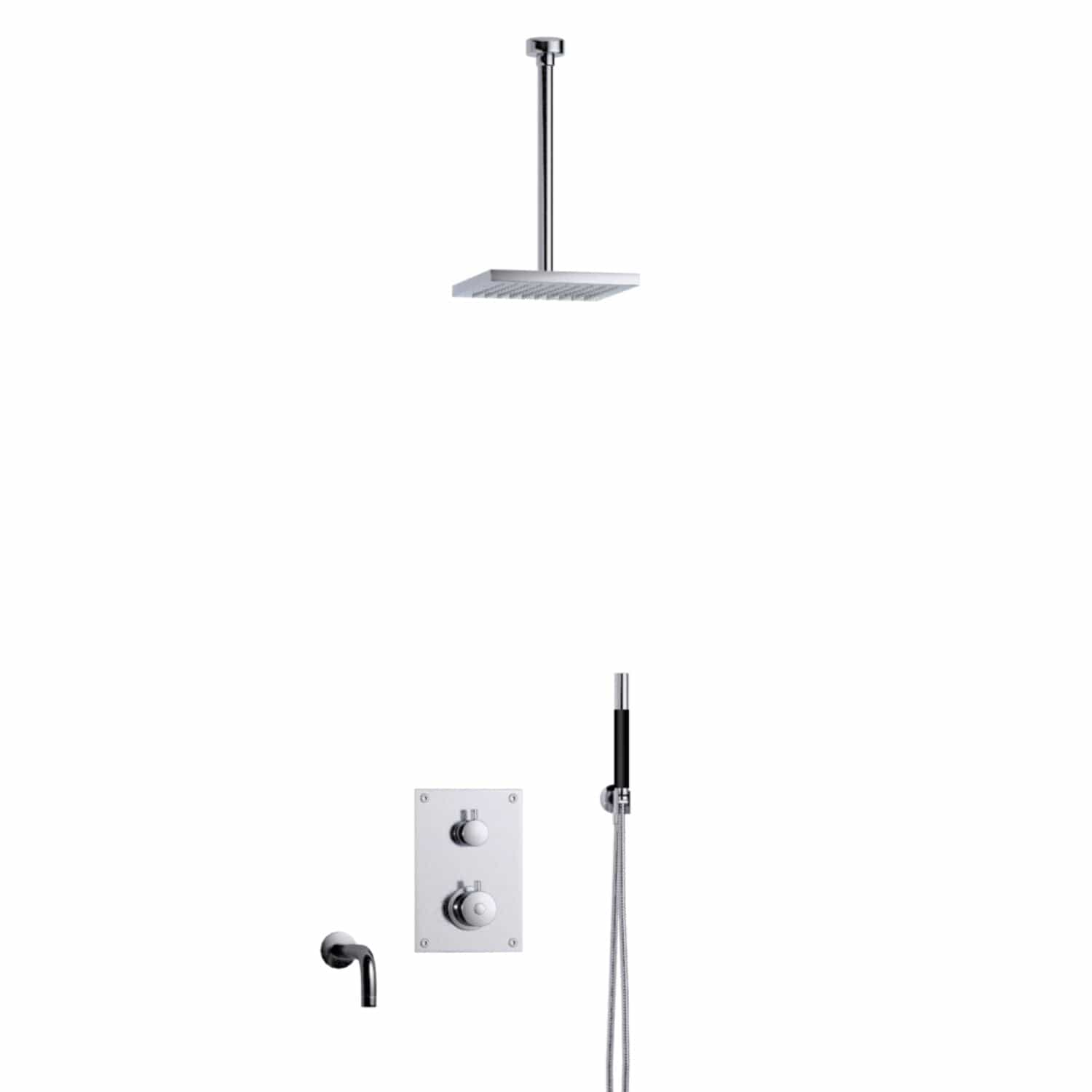 Tapwell BOX7368 Takdusj Innbygging - Takmontert Krom / 300mm / 200x200mm Tapwell Dusjsett TA-9425061