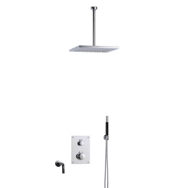 Tapwell BOX7368 Takdusj Innbygging Takmontert Krom / 300mm / 300x300mm Tapwell Dusjsett TA-9425408
