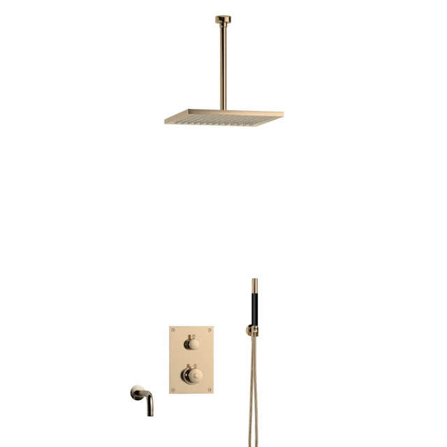 Tapwell BOX7368 Takdusj Innbygging Takmontert Oksiderende messing / 300mm / 300x300mm Tapwell Dusjsett TA-9425412