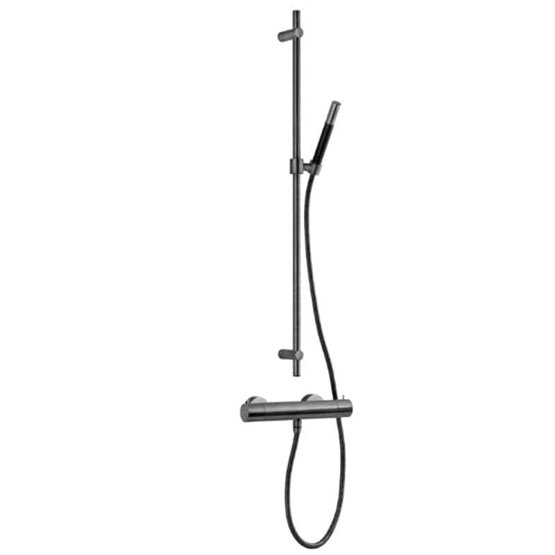 Tapwell EVM168+ZSAL300 Dusjbatteri med dusjsett Brushed black chrome Tapwell Dusjbatteri TA-9423068