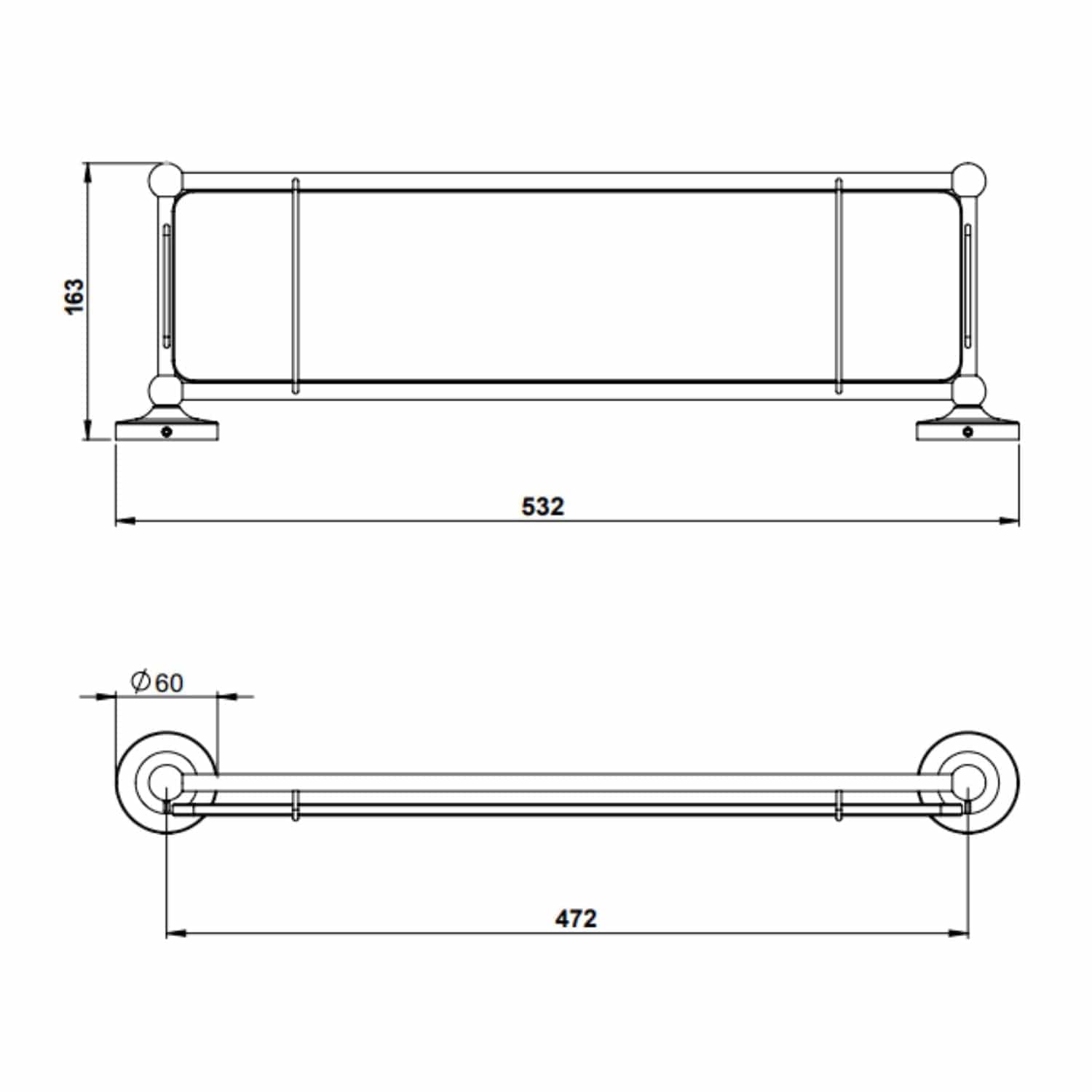 Tapwell TA136 Classic Glasshylle Tapwell Baderomshylle