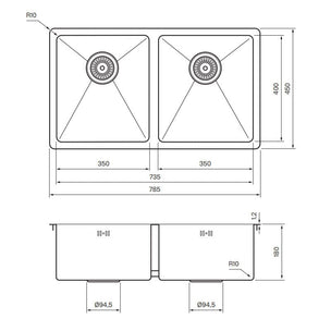 Tapwell TA4040 PVD Kjøkkenvask