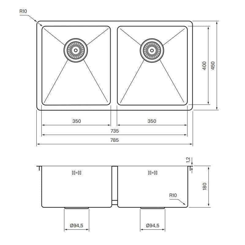 Tapwell TA4040 PVD Kjøkkenvask Tapwell Kjøkkenvask