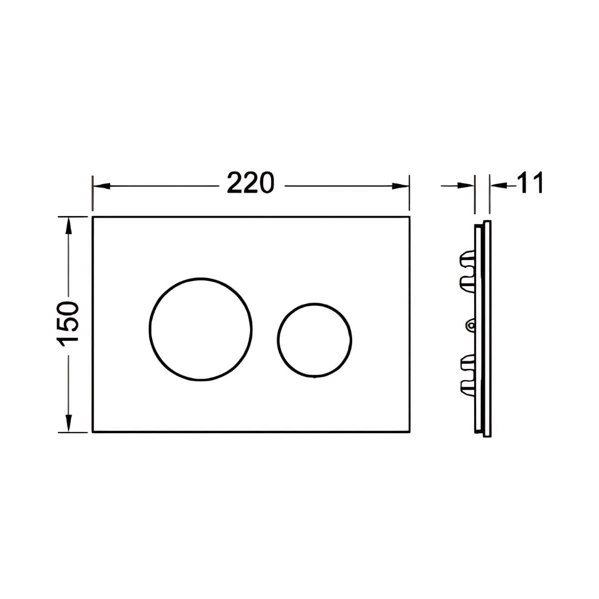TECEloop treplate Eik Tece Betjeningsplate og trykknapper TE-6122958