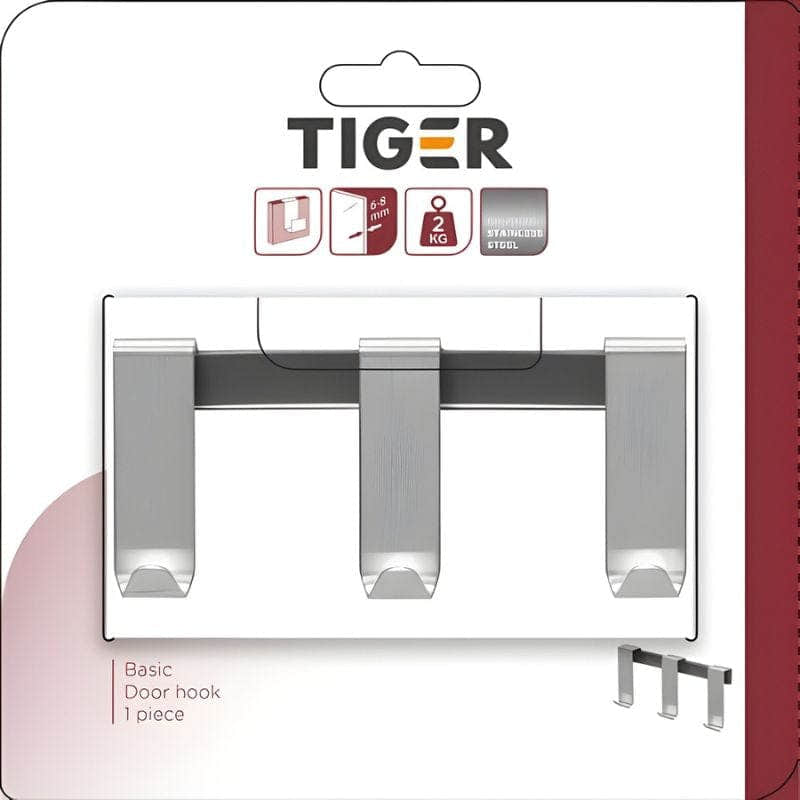 Tiger Basic krokrekke til 6-8mm dusjvegg matt børstet Matt krom Tiger Knagger CO-T118132