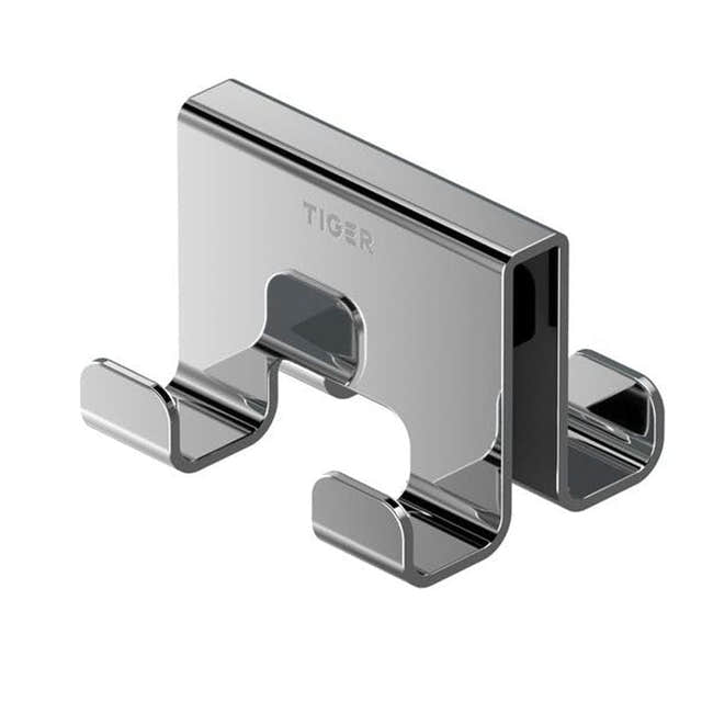 Tiger Caddy dobbel krok til glassvegg Krom Tiger Knagger CO-800293