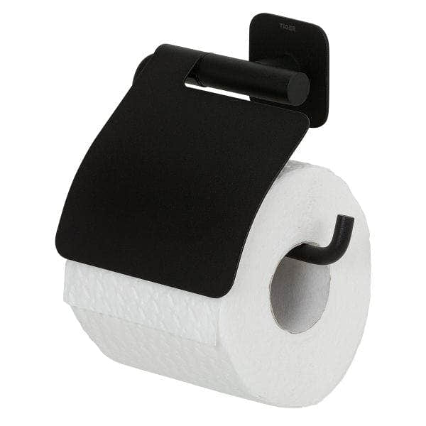 Tiger Colar toalettrullholder med lokk  Svart matt Tiger Toalettrullholder CO-T314112