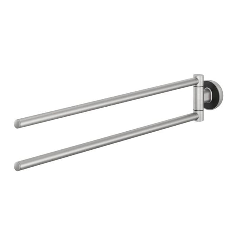 Tiger Cooper håndklestang svingbar, børstet stål/svart Børstet stål Tiger Håndklestang CO-T800231