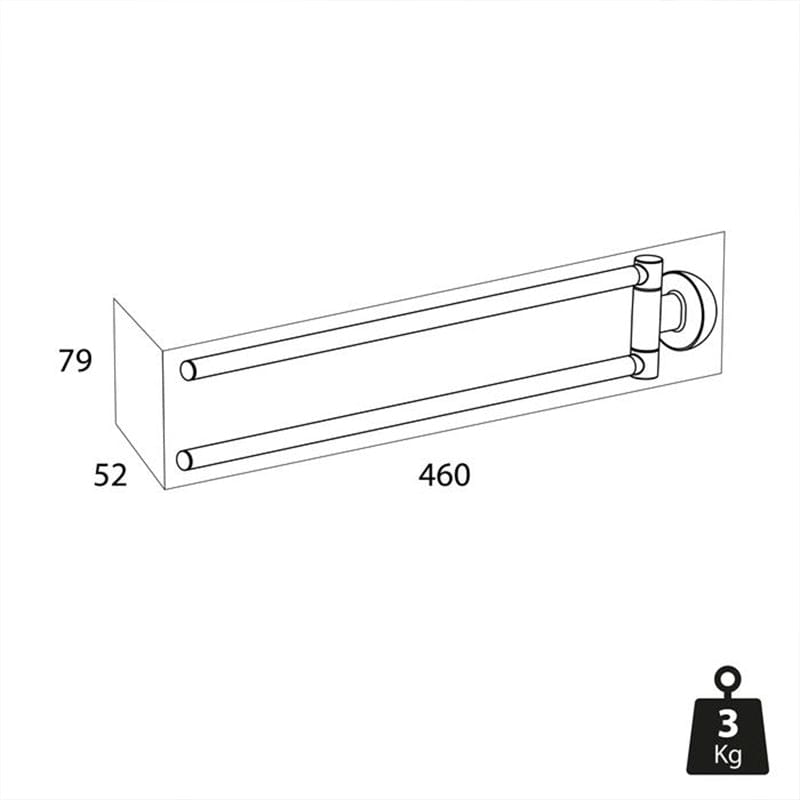 Tiger Cooper håndklestang svingbar, børstet stål/svart Børstet stål Tiger Håndklestang CO-T800231