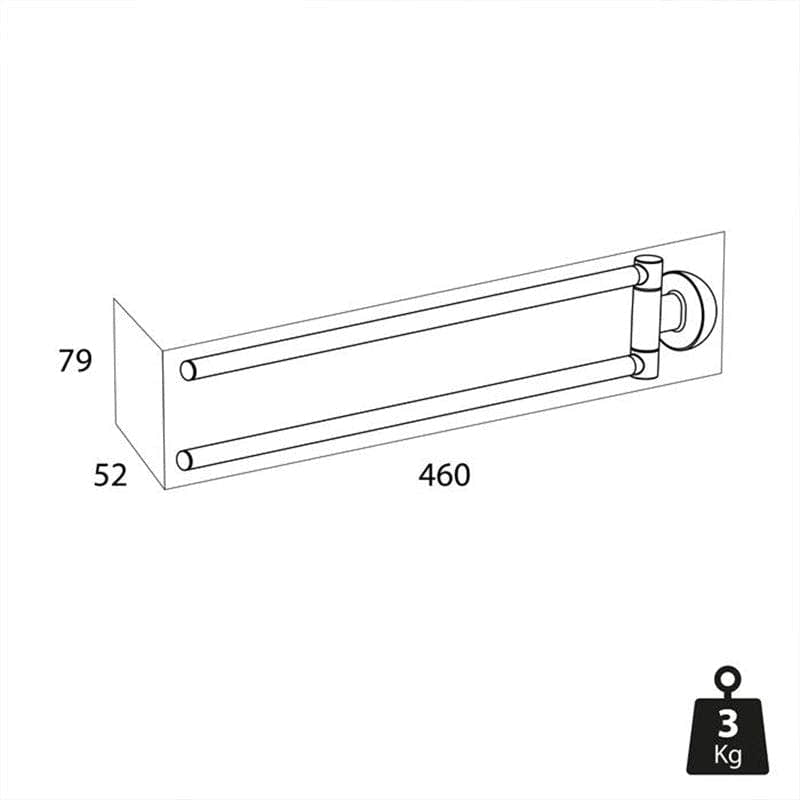 Tiger Cooper håndklestang svingbar, børstet stål/svart Børstet stål Tiger Håndklestang CO-T800231