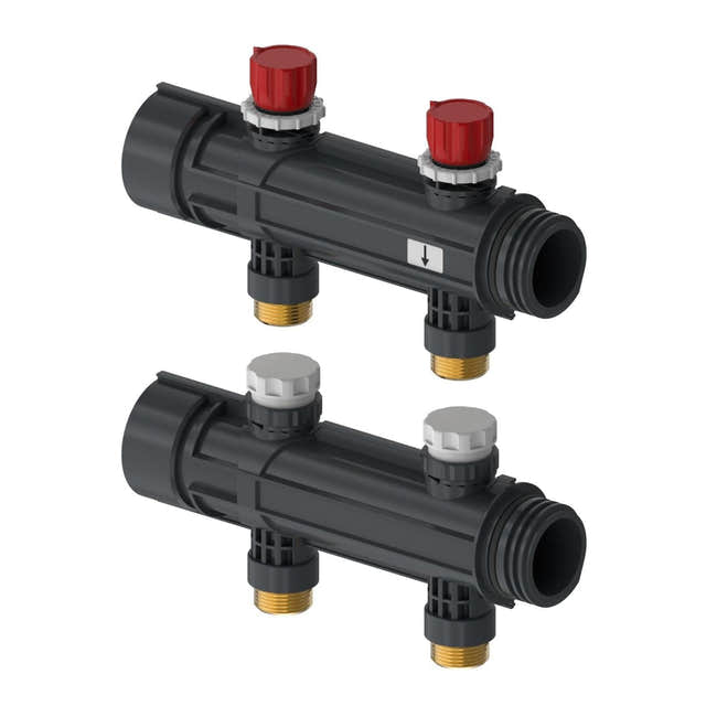 Uponor Magna Fordeler med Ventil 2x25mm Uponor Ventil gulvvarme HEI-8601847