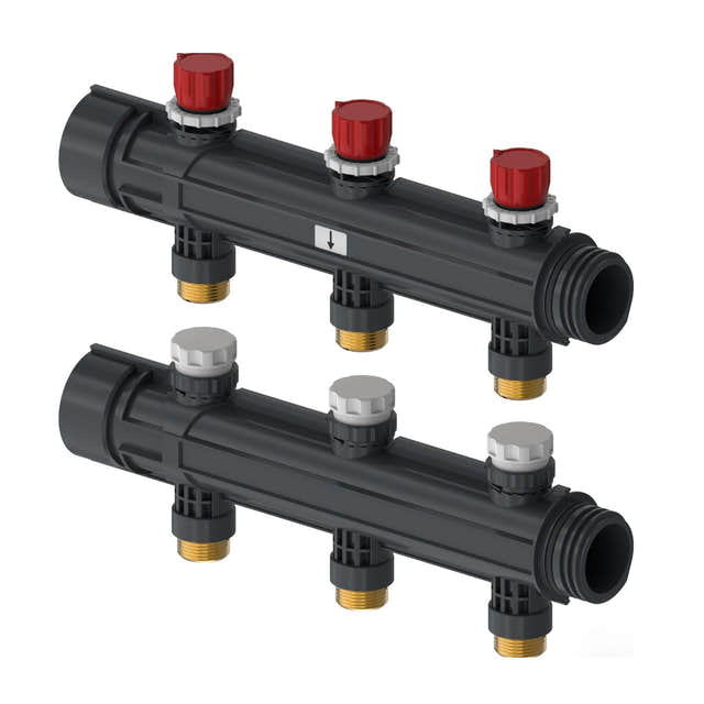 Uponor Magna Fordeler med Ventil 3x25mm Uponor Ventil gulvvarme HEI-8601848