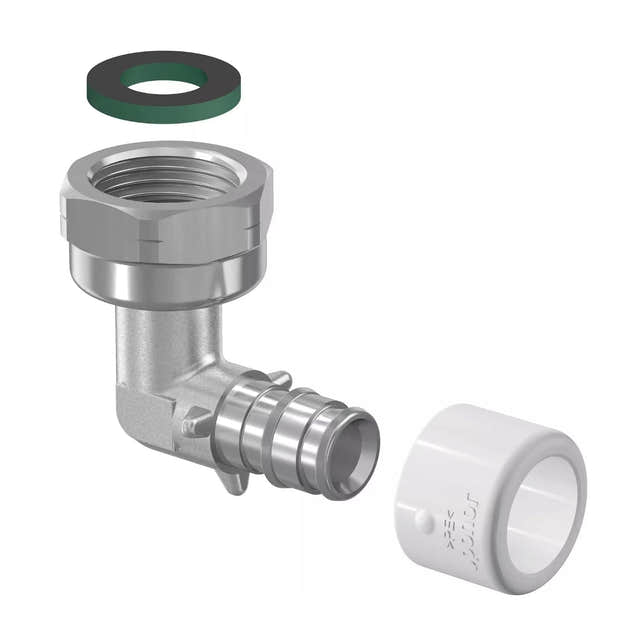 Uponor Q&E DR Albue med Løpemutter 15mm-1/2" Uponor Albue HEI-5110906