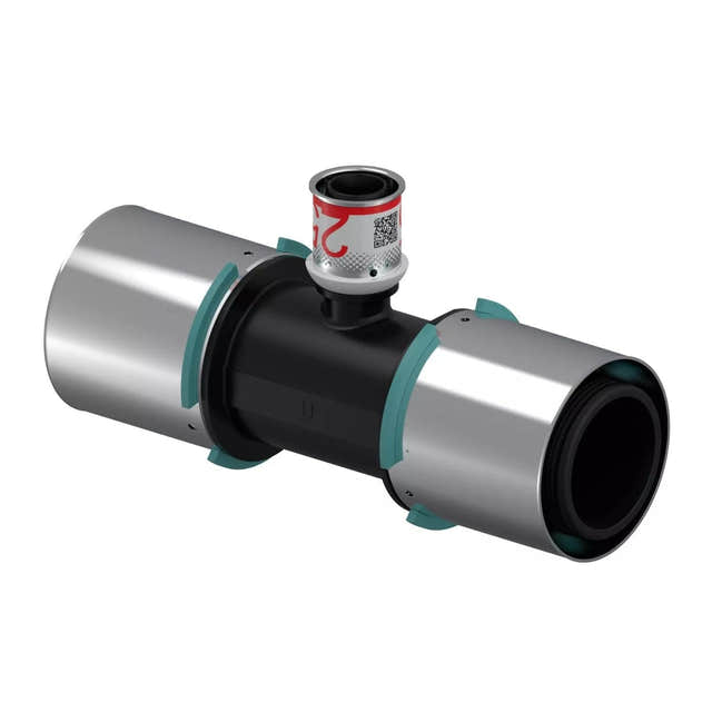Uponor S-Press Kompositt T-rør 63x25x63mm Uponor T-rør pressfitting HEI-5114372