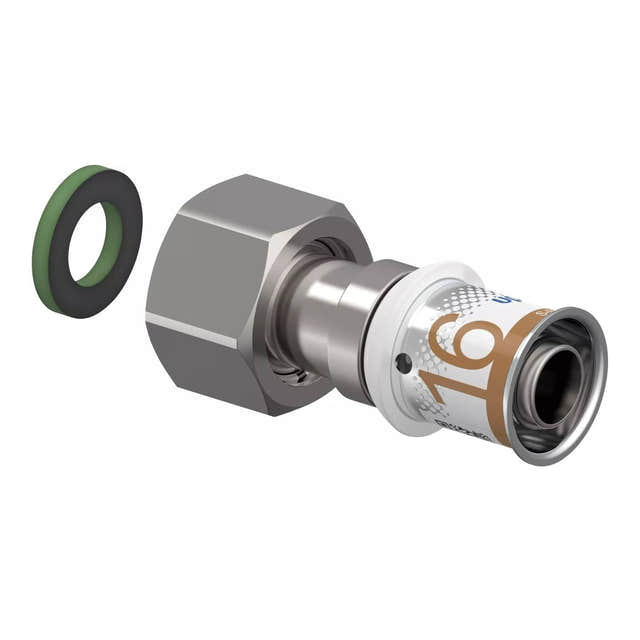 Uponor S-Press Plus Adapter med Løpemutter 16mm-1/2" Uponor HEI-5114522