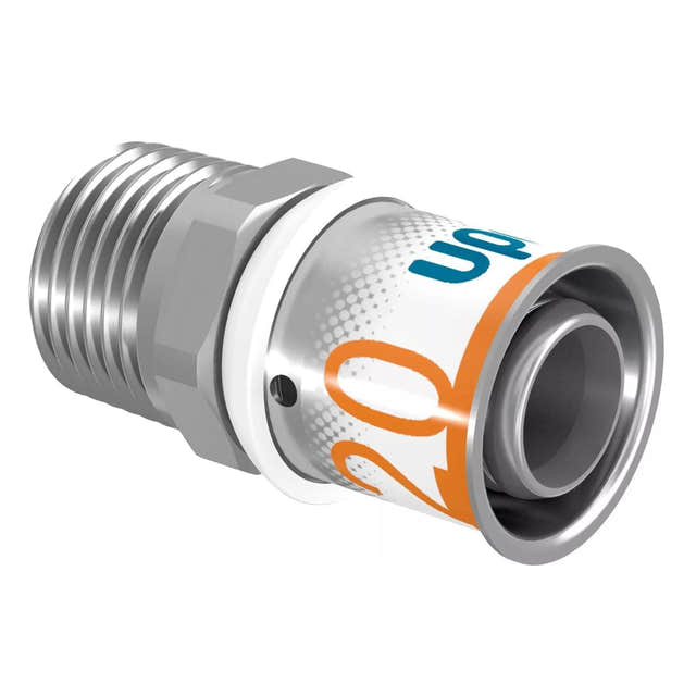 Uponor S-Press Plus Adapter med Utvendig gjenge 20mm-R1/2" Uponor Rør pressfitting HEI-5114429