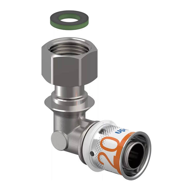 Uponor S-Press Plus Albue med Løpemutter 20mm-1/2" Uponor Albue pressfitting HEI-5114534