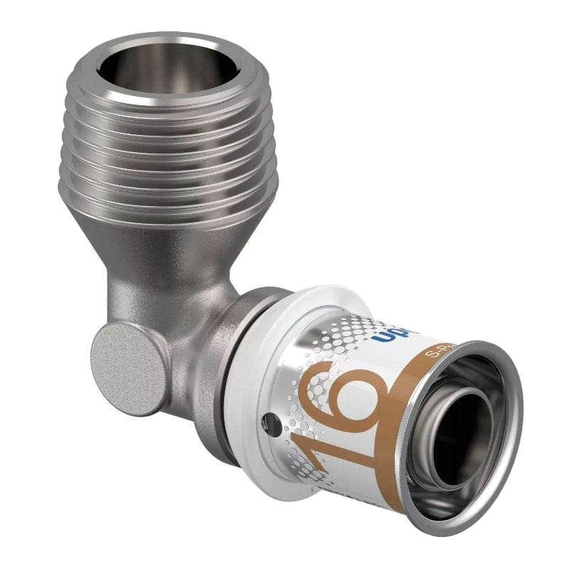 Uponor S-Press Plus Albue med Utvendig gjenge 16mm-1/2" Uponor Albue pressfitting HEI-5114459