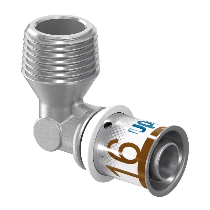 Uponor S-Press Plus Albue med Utvendig gjenge 16mm-3/8" Uponor Albue pressfitting HEI-5114458