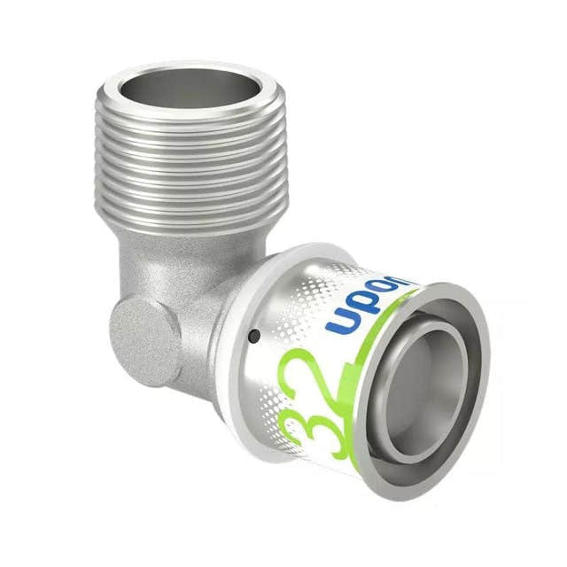 Uponor S-Press Plus Albue med Utvendig gjenge 32mm-1" Uponor Albue pressfitting HEI-5114465