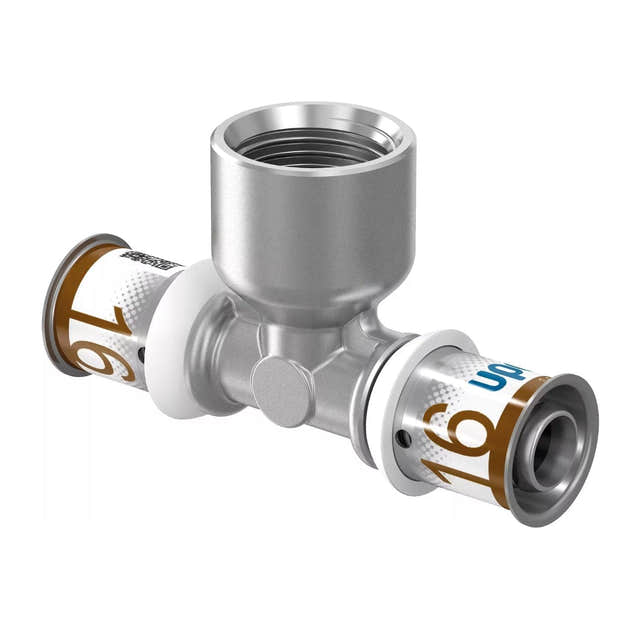 Uponor S-Press Plus T-rør med Innvendig gjenge 16mm-1/2" Uponor T-rør pressfitting HEI-5114514