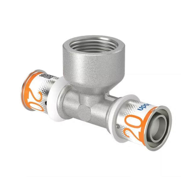Uponor S-Press Plus T-rør med Innvendig gjenge 20mm-3/4" Uponor T-rør pressfitting HEI-5114516