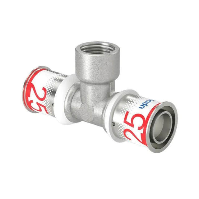 Uponor S-Press Plus T-rør med Innvendig gjenge 25mm-1/2" Uponor T-rør pressfitting HEI-5114517