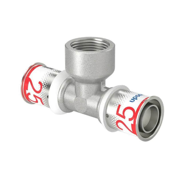 Uponor S-Press Plus T-rør med Innvendig gjenge 25mm-3/4" Uponor T-rør pressfitting HEI-5114518