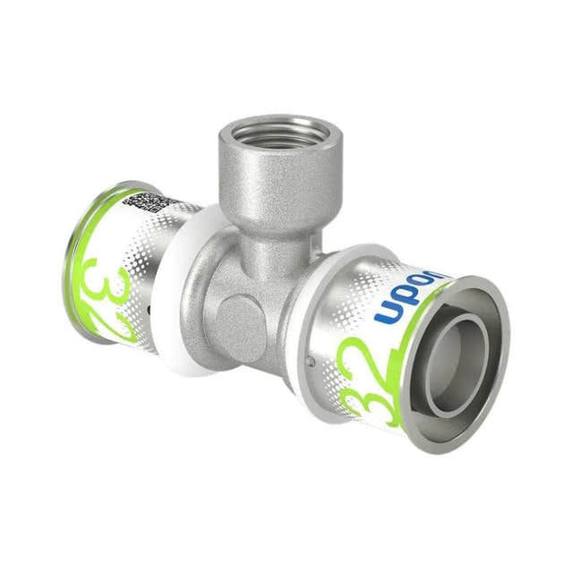 Uponor S-Press Plus T-rør med Innvendig gjenge 32mm-1/2" Uponor T-rør pressfitting HEI-5114519