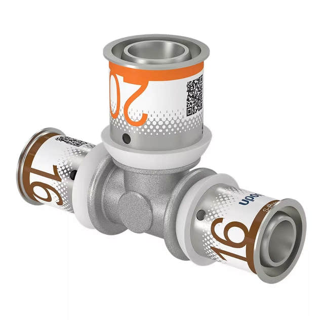 Uponor S-Press Plus T-rør Reduksjon 16-20-16mm Uponor T-rør pressfitting HEI-5114491