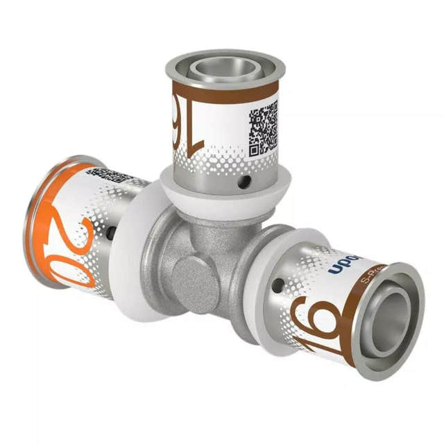 Uponor S-Press Plus T-rør Reduksjon 20-16-16mm Uponor T-rør pressfitting HEI-5114492