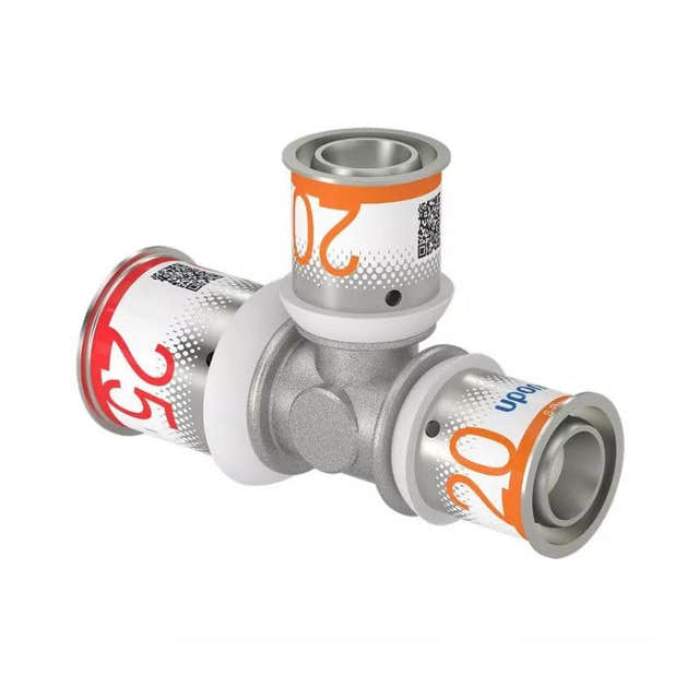 Uponor S-Press Plus T-rør Reduksjon 25-20-20mm Uponor T-rør pressfitting HEI-5114502