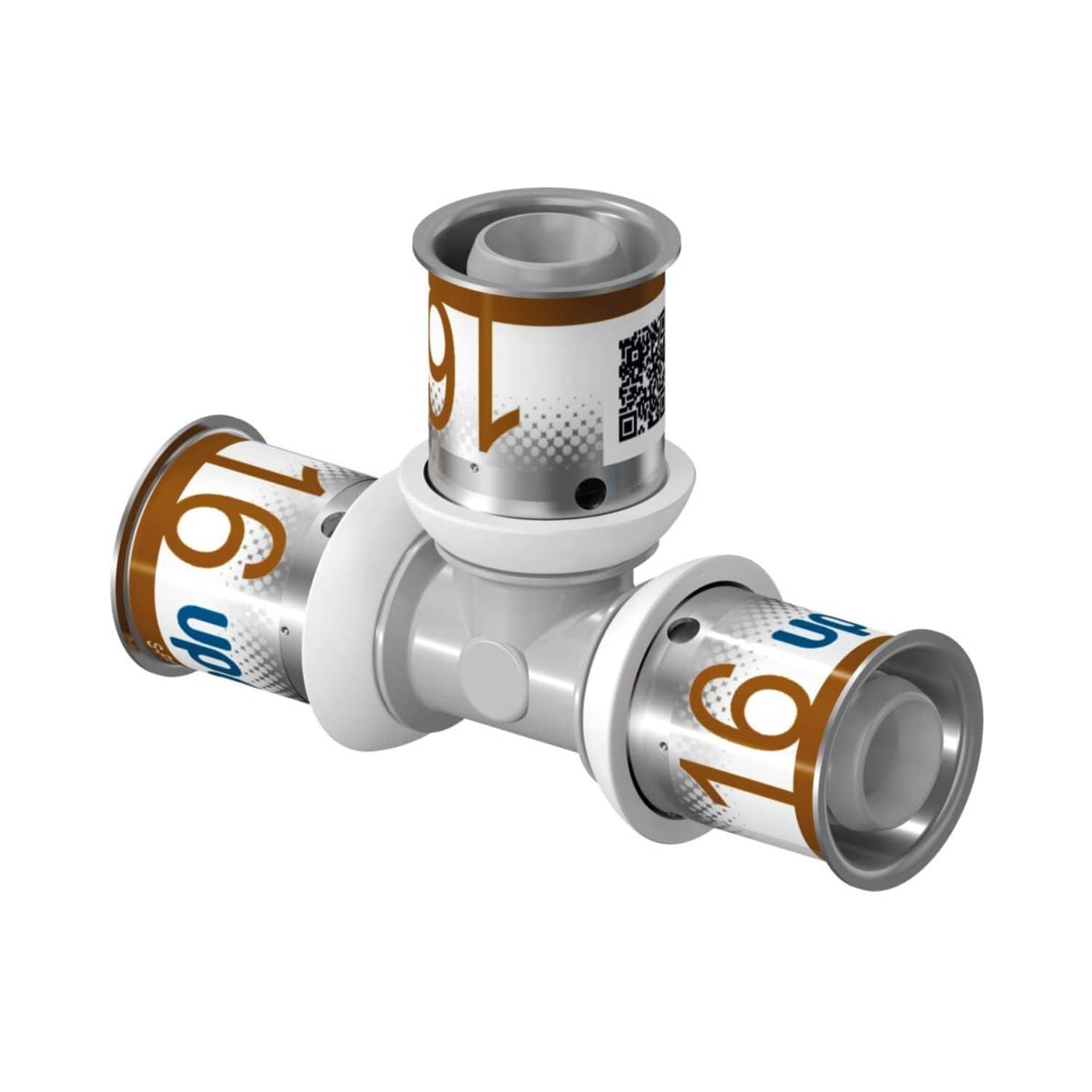 Uponor S-Press PPSU Kompositt T-rør 16-16-16mm Uponor T-rør pressfitting HEI-5114397