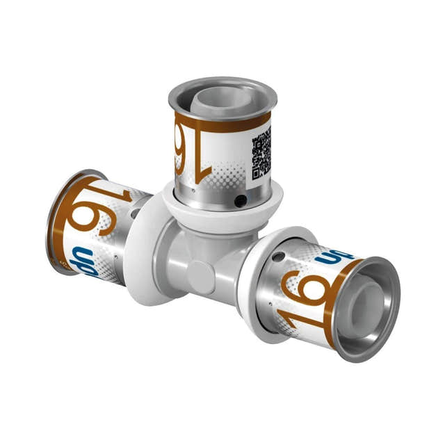 Uponor S-Press PPSU Kompositt T-rør 16-16-16mm Uponor T-rør pressfitting HEI-5114397