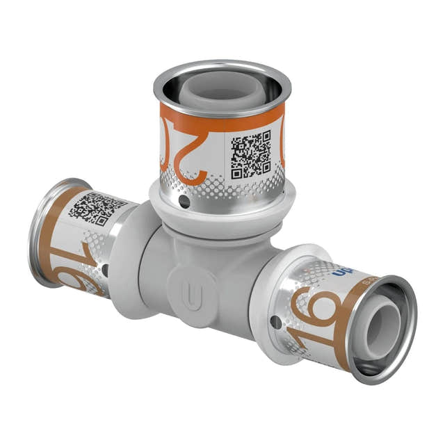 Uponor S-Press PPSU Kompositt T-rør 16-20-16mm Uponor T-rør pressfitting HEI-5114402