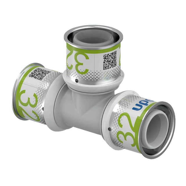 Uponor S-Press PPSU Kompositt T-rør 32-32-32mm Uponor T-rør pressfitting HEI-5114401