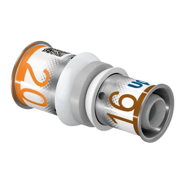 Uponor S-Press PPSU/MLC DR Kompositt Skjøtemuffe 20-16mm Uponor Skjøtemuffe pressfitting HEI-5114389