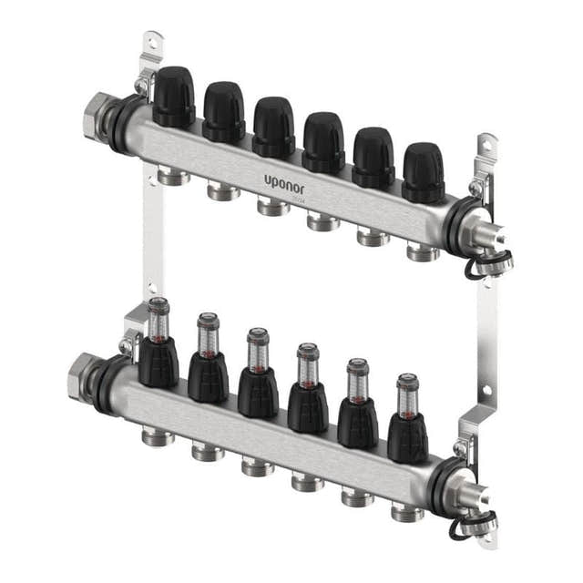 Uponor Vario FM Gulvvarmefordeler 2-12 kurser 6 kurser Uponor Gulvvarmefordeler HEI-8361364