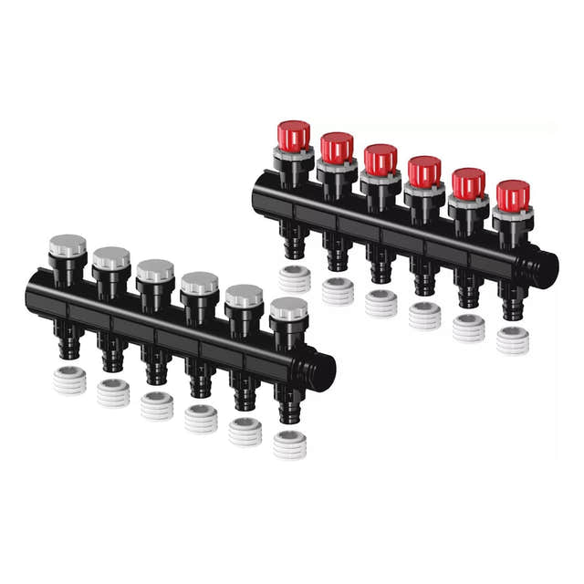 Uponor Vario Plus Fordeler med Ventil 17mm / 6 kurser Uponor Gulvvarmefordeler HEI-8362709