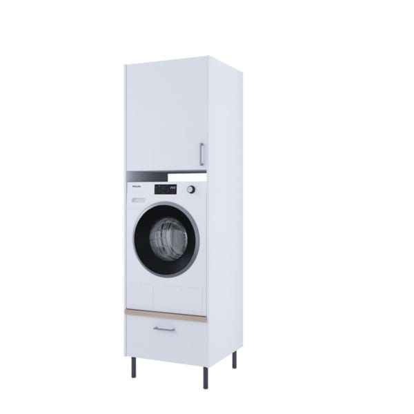 Vaskerom: Linn Bad Vaskesøyle med skuff og overskap høyde Hvit / 60cm / 72cm 1 dør Linn Bad Dekkside vaskerom LB-712706H72