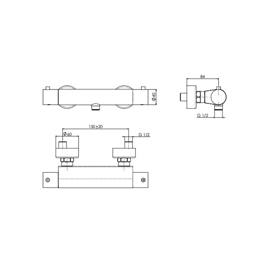 Vigour One Termostat Dusjbatteri Krom Vigour Dusjbatteri GRO-4358503