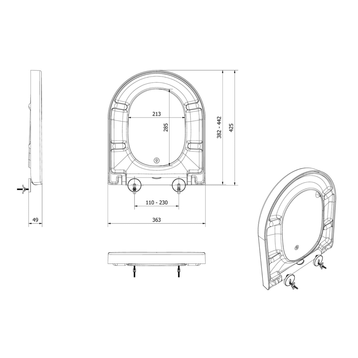 VikingBad Aida Kompakt Standard Toalettsete Hvit VikingBad Toalettsete VB-020474-01